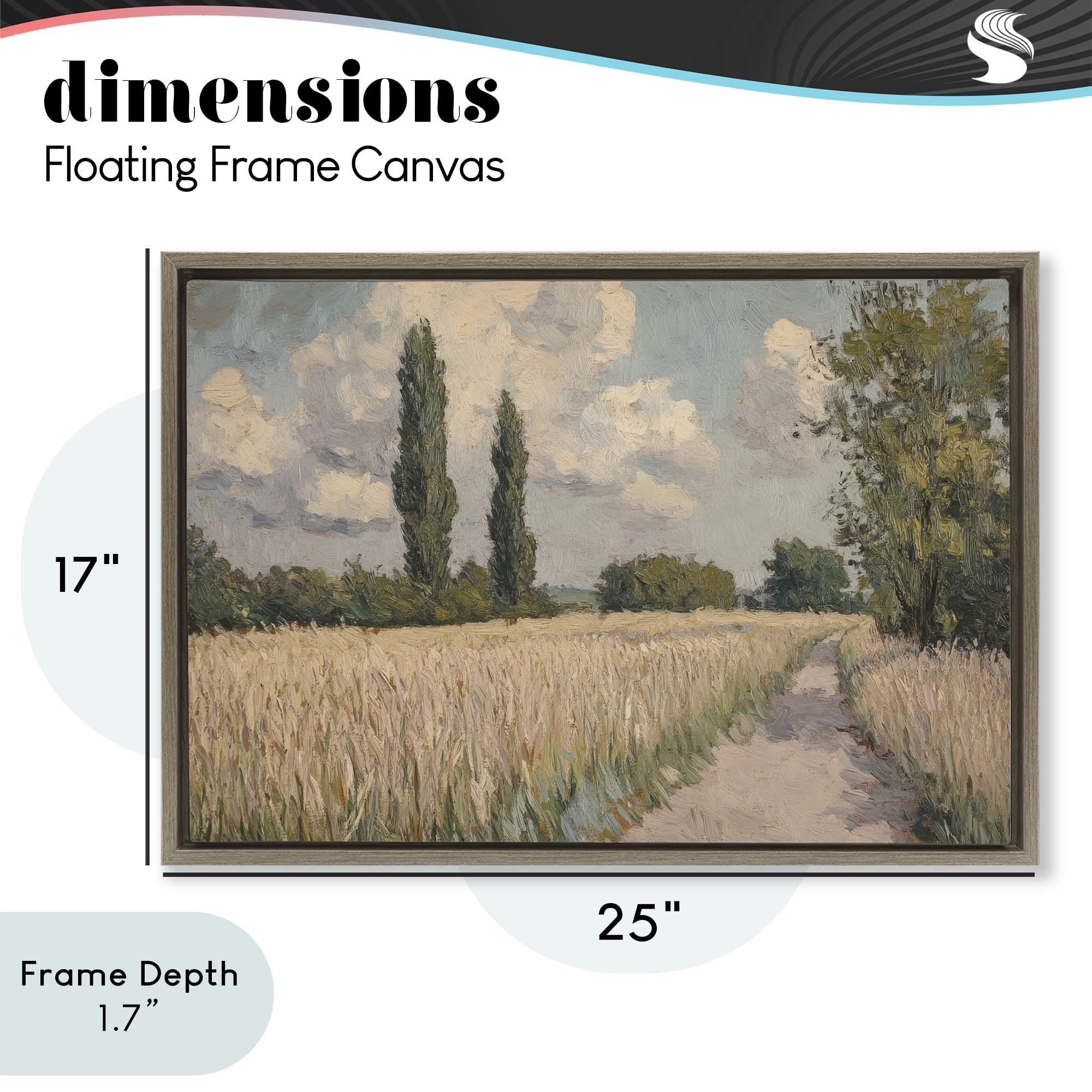 Stupell Industries Summer Path Between Poplars Brown Framed Floater Canvas Wall Art, design by Petal Prints Design