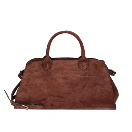 AOMRCOL 2026 New Women S Sage Satchel Soft Faux Suede Tote Bag Tote Bag with Pockets For Work School Travel Shopping Casual Outings Errands Daily Use Chocolate