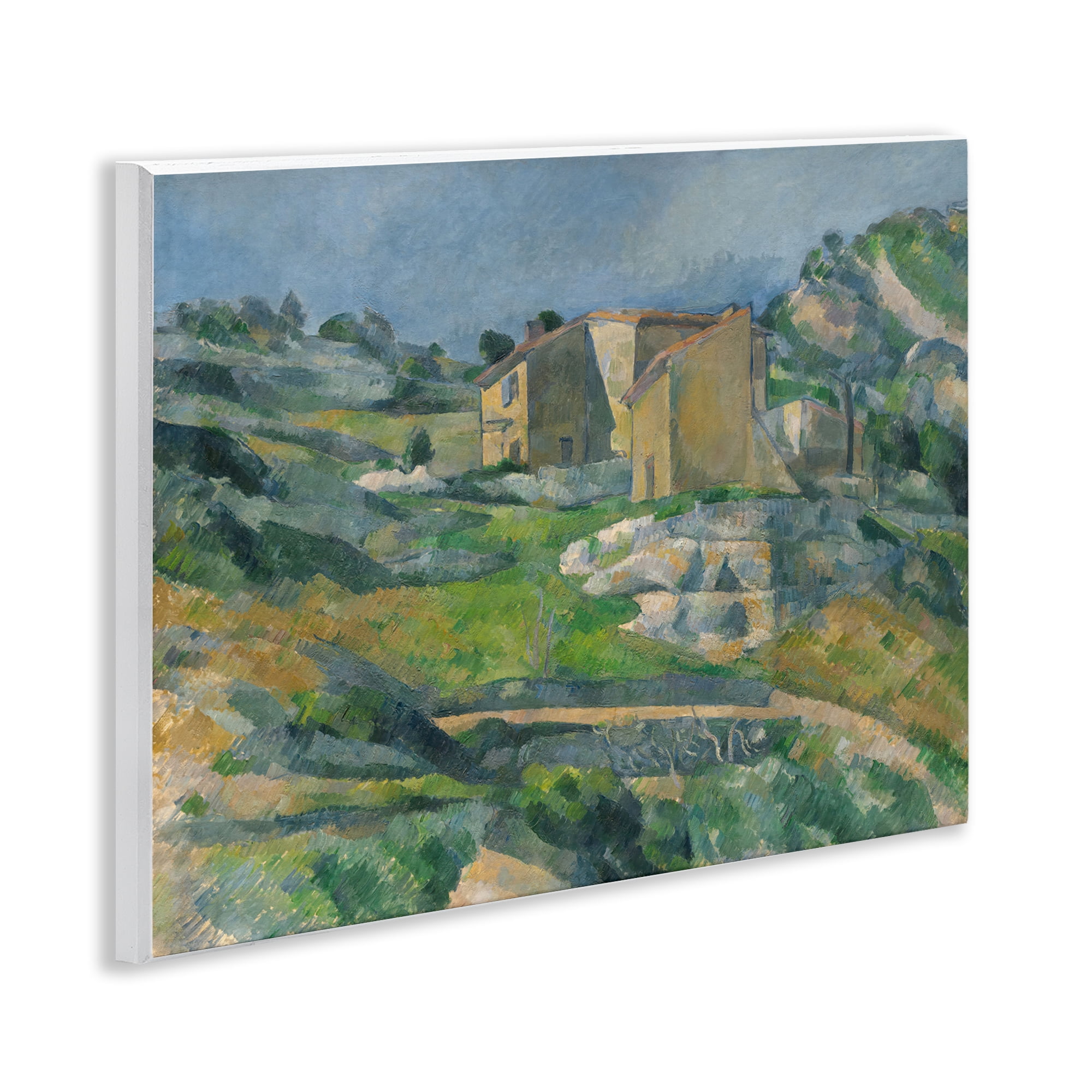 Stupell Industries Classic Cezanne Houses in Provence Landscape & Nature Painting Unframed Art Print Wall Art, 14 x 11