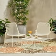 thumbnail image 2 of GDF Studio Douglas Outdoor Modern Metal 3 Piece Chat Set, Matte White, 2 of 13