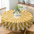thumbnail image 3 of Sun Sunshine Tablecloth, Abstract Hippie Retro Sunset Print Table Cloth Cover for Home Kitchen Dining Party Patio Indoor Outdoor, Round(60x60in), 3 of 5