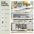 thumbnail image 5 of Buffet Cabinet with Storage, Freestanding Kitchen Cabinet with Adjustable Shelf, Storage Sideboard Console Table, 5 of 18