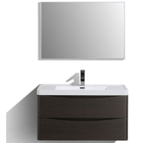 Eviva Smile 36" Chest-nut Modern Bathroom Vanity Set with Integrated White Acrylic Sink