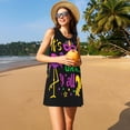 thumbnail image 3 of Disketp Mardi Gras with Flamingo para Vestido sin Mangas para Mujeres, Vestidos de Verano para Mujeres, Casual y Holgado para la Playa, 3 of 7