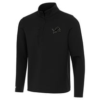 Men's Antigua  Black Detroit Lions Insider Quarter-Zip Jacket