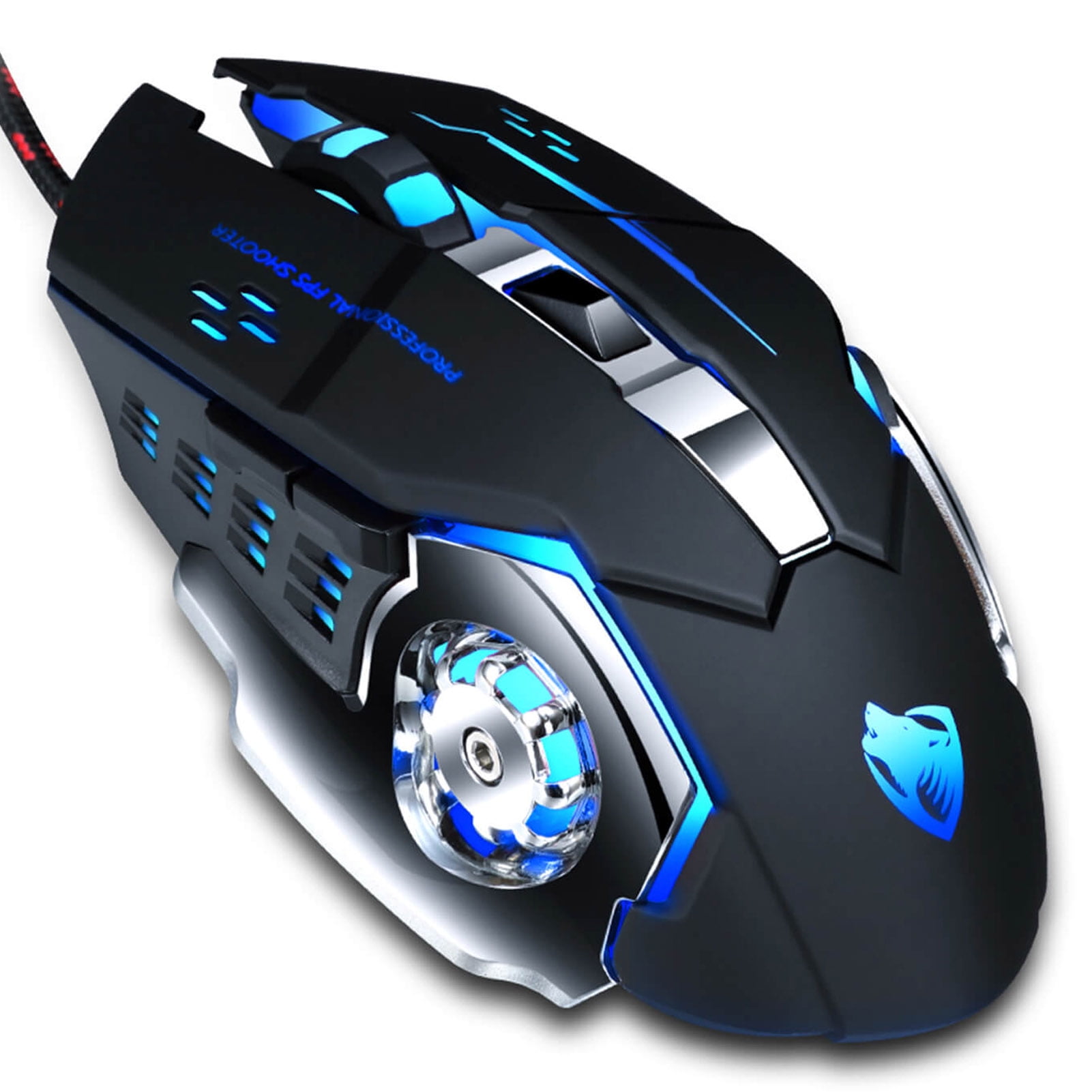 Wired Gaming Mouse 4 Adjustable DPI 3200DPI Gaming Mice with  RGB Backlit J6P0 