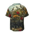 thumbnail image 5 of KLL Floral Rhino With Birds Print Men's Shirt Short Sleeve Button Down Summer Cuba Beach Shirts- XX-Large, 5 of 5