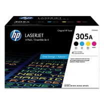 HP 305A (CE305AQ1) Toner Cartridge for Laser Printers, 4 Pack, Black/Cyan/Magenta/Yellow