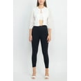 thumbnail image 2 of Nina Leonard Crew Neck Closure Knit Bodice 3-4 Chiffon Sleeve Solid Jacket-IVORY / L, 2 of 15