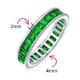 thumbnail image 4 of Bling Jewelry Womens Cubic Zirconia Cocktail Statement Ring: Emerald Cut Baguette CZ Eternity Band, 4 of 6