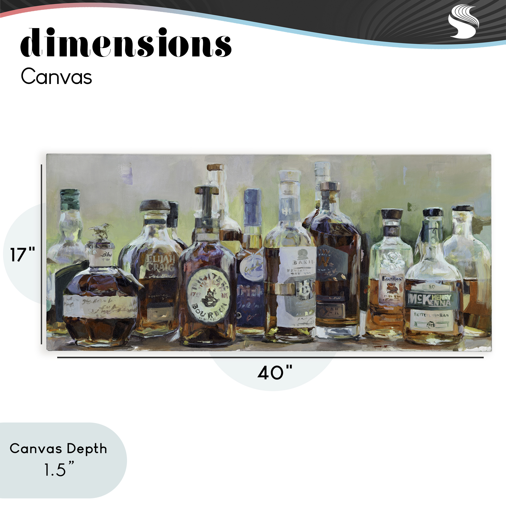 Stupell Industries Vintage Whiskey Bottles Display Canvas Wall Art, design by Marilyn Hageman