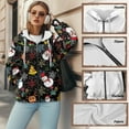 thumbnail image 6 of SCRAWLGOD Christmas Snowmen Women's Graphic Hoodies Zip Up Sweaters for Women Trendy Drawstring Women Outfits Fall Size XS Lightweight Oversized Hoodie Women Vacation, 6 of 7