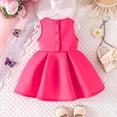 thumbnail image 6 of ITSAME Girls Dress, Round Neck Waist-Cinching Cute Flower Kids Wedding Party Pageant Princess Dress Hot Pink 1-2T, 6 of 9