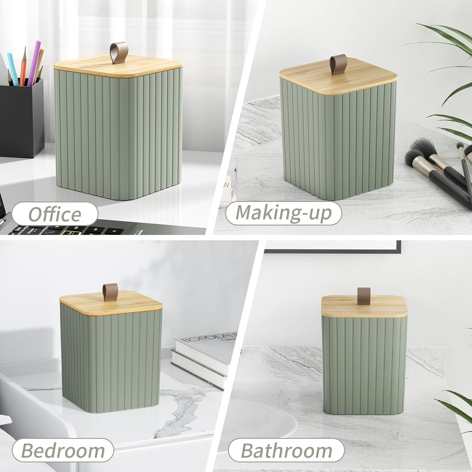Bathroom Accessory Set - White Bathroom Set, 12PC Bathroom Accessories Set, White Bathroom Accessories Set, Mini Trash Can, Toilet Brush, Trash Can & Soap Dispenser