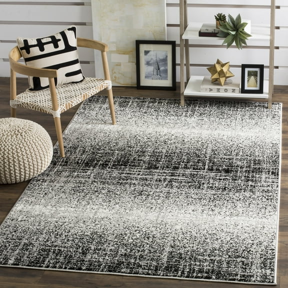 SAFAVIEH Adirondack Kiersten Abstract Faded Area Rug, Silver/Black, 3' x 5'