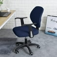 thumbnail image 3 of LAICAIW Navy Office Chair Cover Water Resistant Stretch Jacquard Elastic Covers 2 Piece for Desk Computer Chair Slipcover Stretchable, 3 of 7