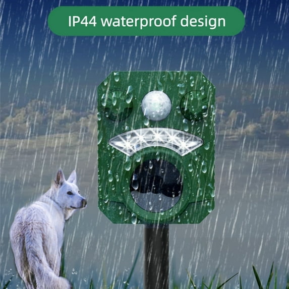 Ultrasonic Animal Deterrent Outdoor Solar Animal Repeller with Motion Sensor Flashing Light Waterproof Animal Repellent for Squirrel Deer Raccoon Rabbit Dog Skunk Fox Protect Farm Yard Garden