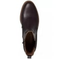 thumbnail image 3 of Lucky Brand Ressy Chocolate Leather Chelsea Style Block Low Heel Ankle Booties (Chocolate, 8.5), 3 of 5