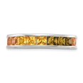 thumbnail image 4 of Solid 925 Sterling Silver Channel-Set Colorful CZ Cubic Zirconia Eternity Band Ring Size 8, 4 of 5