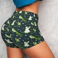 thumbnail image 4 of Balery Green Frogs Pantalones cortos de entrenamiento estampados para mujer, sin costuras, ajustados, para gimnasio, yoga, correr, deportes, ejercicio activo, fitness.-XX-Large, 4 of 8