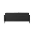 thumbnail image 3 of Resenkos 77" Upholstered Sofa Couch with Wood Leg, Square Arms and Tufted Back for Living Room, Bedroom, Apartment, Grey, 3 of 7