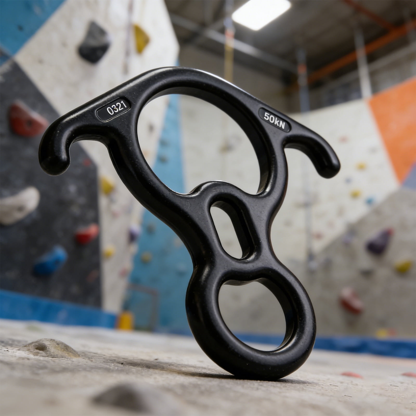 Professional Rock Climbing Equipment Figures 8 Descender For Safe And Controlled Descent In Mountaineering Environment