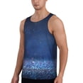 thumbnail image 2 of Easygdp Retro Blue Glitter Men's Tank Top, Sleeveless Muscle T Shirts, Breathable, Quick-Dry, Loose for Gym, Running, Fitness - Small, 2 of 9