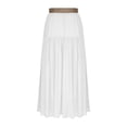 thumbnail image 4 of Generic Women Casual Cotton Linen Maxi Skirts High Waist A Line Slim Fit Long Skirt Flare Swing Beach Holiday Ruffle Skirt, 4 of 6