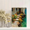 thumbnail image 2 of Capri Island Watercolor Floral Canvas Print, Mediterranean Italy Coastal Home Bedroom Wall Decor Art, 2 of 8
