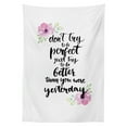 thumbnail image 3 of Ambesonne Wording Tablecloth Rectangular Table Cover, Inspiration Boost, 60"x84", Rose Black, 3 of 4