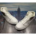 thumbnail image 1 of Ni - ke Ni - ke Air Jordan 1 Mid Leather Triple White Mens Size 12 554724 130 New, 1 of 5