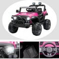 thumbnail image 4 of YOFE Electric Ride on Vehicles for Kid, 12V Battery Ride on Car w /Parent Remote Control, Seat Belt, Music Player, Lights, Ride on Truck Age 3-5 for Kids Birthday Gift, Rose Red, D1860, 4 of 9