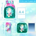 thumbnail image 3 of 3PCS Unicorn Backpack, 16" Sequin Kids Bookbag for Girls, Elementary Preschool Preschool School Backpacks with Lunch Box - Green, 3 of 6