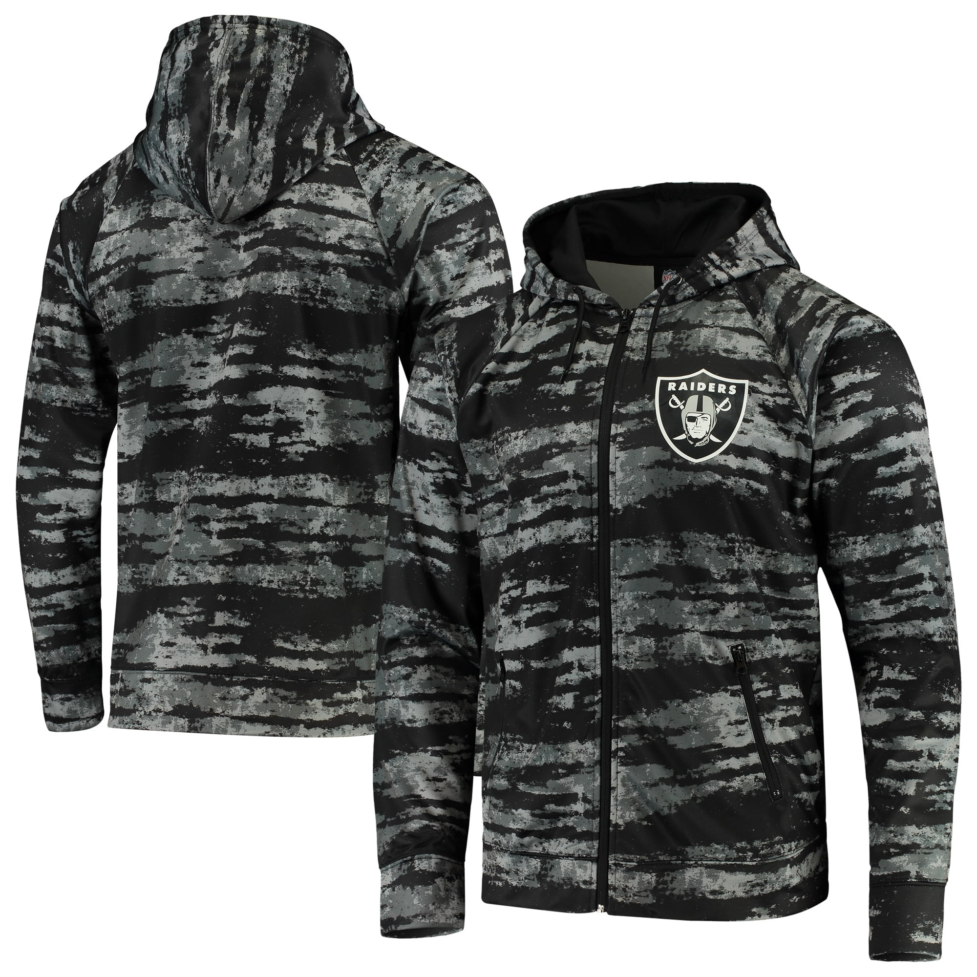 Las Vegas Raiders Zubaz Tonal Oxide Full-Zip Hoodie - Black - Walmart.com - Walmart.com