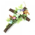 thumbnail image 4 of Easter Wreath Decor for Front Door, Easter Wreath with Cross Burlap Bow Religious Farmhouse Rustic Grapevine Wreath Spring Decor Garland with Flower DIY Easter Front Door Wreath for Home Decoration, 4 of 6