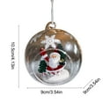 thumbnail image 4 of Christmas Ball Ornaments Set of 1 Plastic Hanging Decor for Xmas Tree with Snowflake Tree Santa Claus Designs(C), 4 of 6