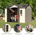 thumbnail image 5 of Lifetime Lockable Polyethylene Outdoor Storage Shed, 10' x 8', Tan & Brown (60005), 5 of 13