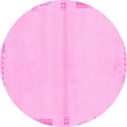 thumbnail image 1 of Ahgly Company Indoor Round Solid Pink Modern Area Rugs, 3' Round, 1 of 4