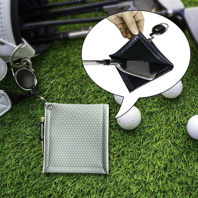 Baohd PU Golf Ball Cleaning Towels Golf Club Head Wiping Cloth for Exercise Sports Light Blue