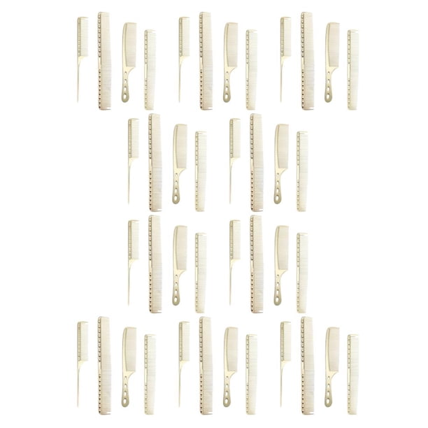 Qarigey Peine de corte de 4 piezas para profesionales: ligero y duradero, unisex, más cómodo de sostener, peine de corte de cabello, oro rico Oro rico local 10Conjunto