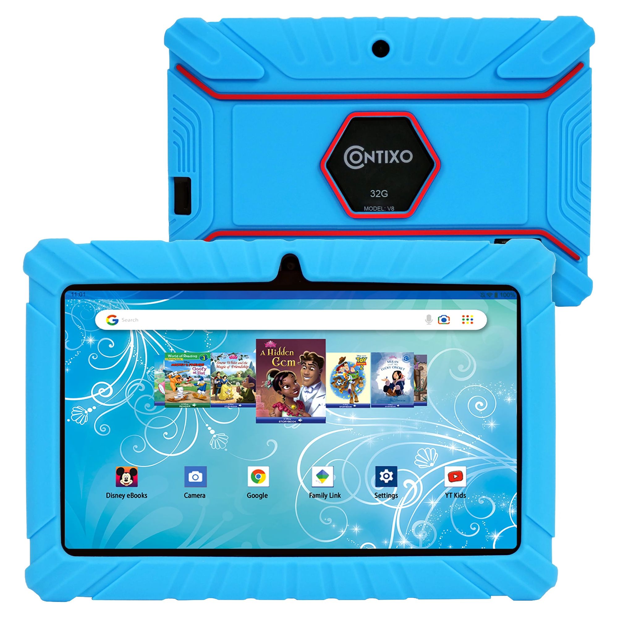 Contixo 7" Kids Tablet 32GB, 50+ Disney Storybooks, Kid-Proof Case (2023 Model) - Blue - image 3 of 13