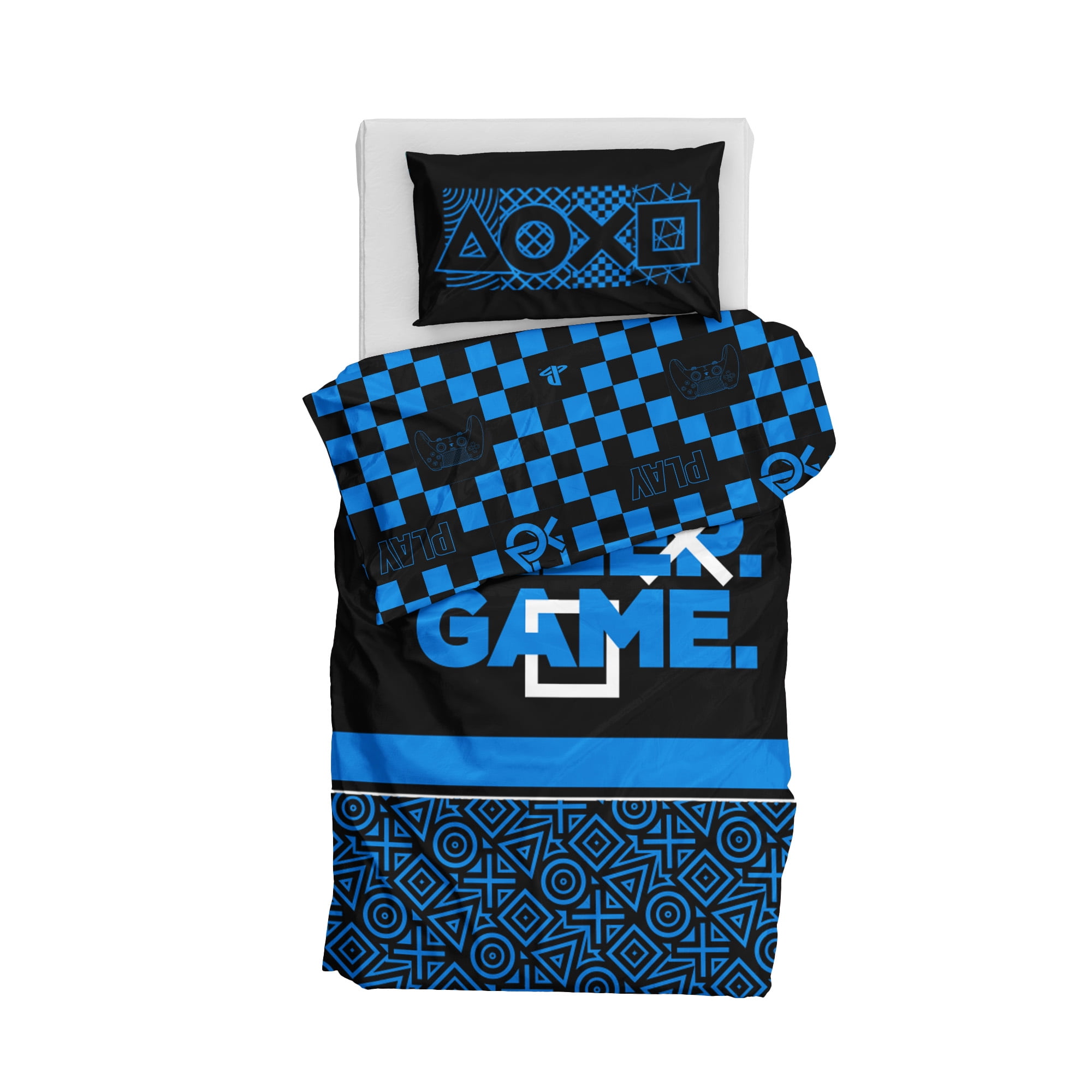 Playstation Game On Player 2 Piece Twin/Full Comforter & Pillowcase Set for Kids
