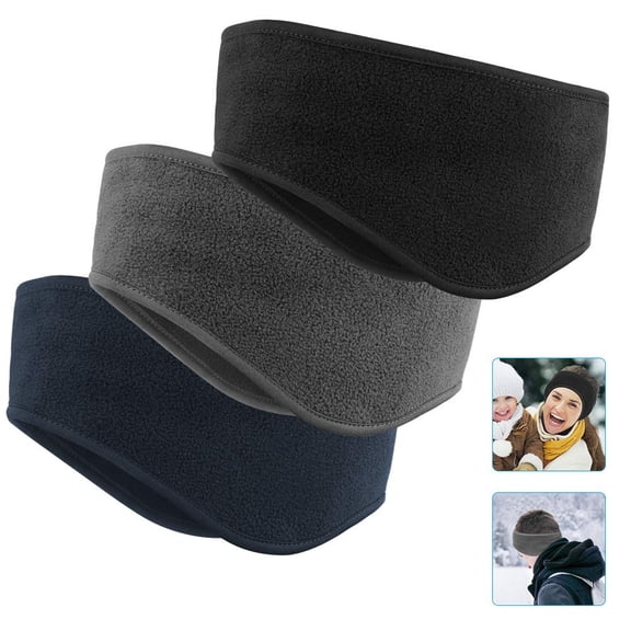 Ear Warmers Headband, Fleece Earmuffs Running Headband Winter Ear Covers Moisture Wicking Ski Sport Headband for Men & Women (19.2 inches, One Size, Cycling)