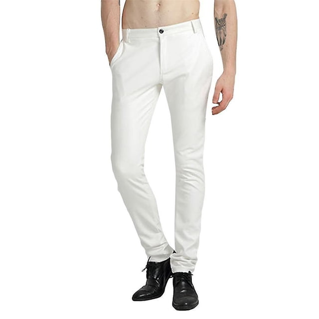 Lishi Slim Fit Straight Leather Pants for Men