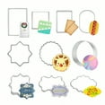 thumbnail image 4 of Plaque Frame Cookie Cutters Set 10 PCS Stainless Steel Fondant Biscuit Molds for Cake Decorating Fruit Shapes, Silver, 4 of 7
