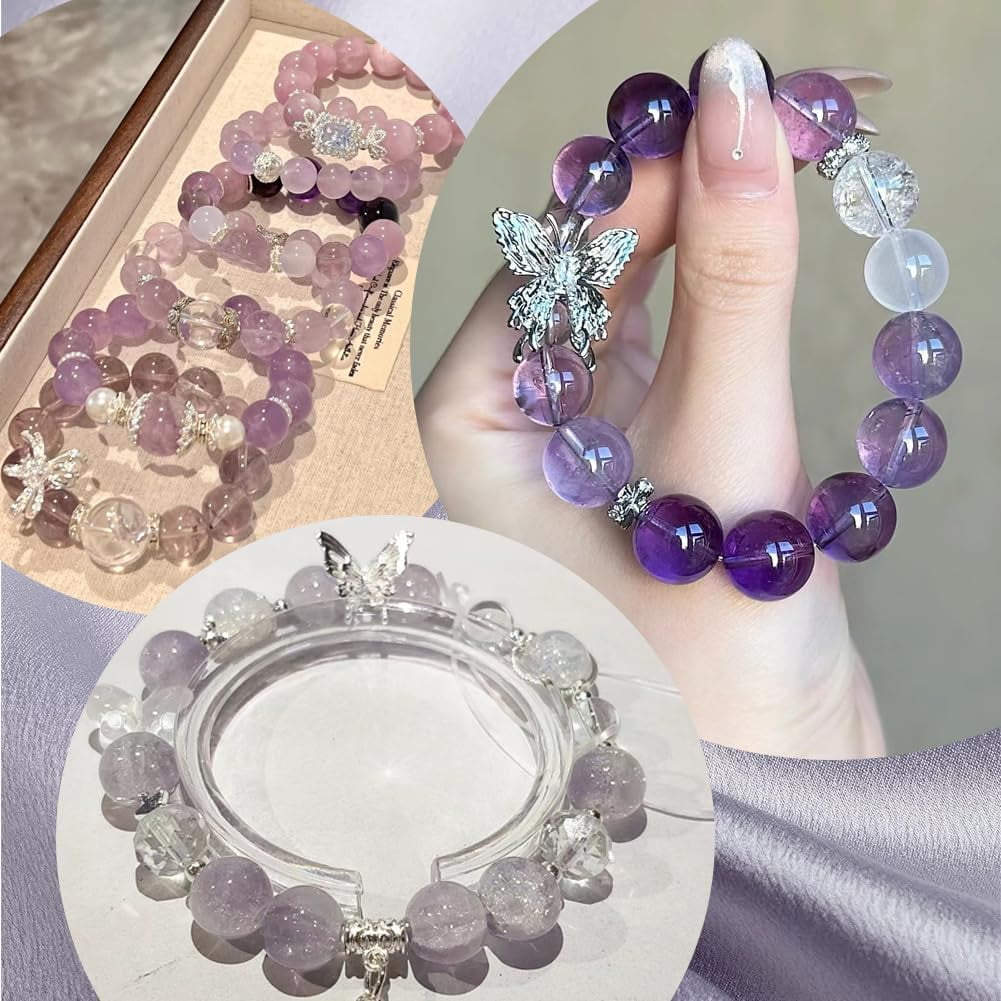 DIY Dangle Earring Making Kits including Acrylic Pearl & Glass & Seed Beads & Gemstone Chip Beads CCB Plastic Bead Frames Brass Earring Hooks Purple 8x7.5mm Hole: 2mm 25pcs