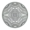 thumbnail image 2 of Unique Loom Outdoor Traditional Collection Area Rug - Deco (4' 1" Round White and Black), 2 of 6