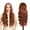 Auburn, variant on RYHAIR 30 inches Long Wavy HD Lace Front Wig with Ombre Blonde Synthetic Hair for Women Daily Cosplay