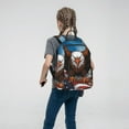 thumbnail image 5 of Naloa Cartoon Bald Eagle USA Print Lightweight DayBackpack Suitable for school, work, shopping, travel, etc., 5 of 5