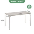 thumbnail image 2 of Goldensoil Rectangle Folding Dining Table with Anti-Slip Feet Caps,Vinyl Tabletop,Metal Frame,Beige, 2 of 9